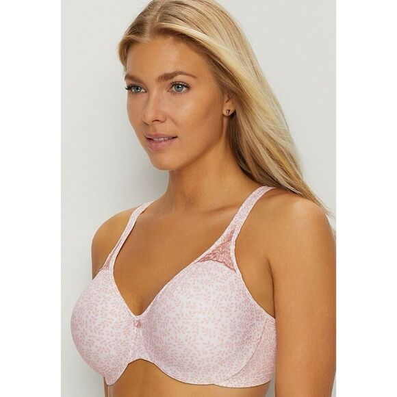 BALI Pink Leaf Print Passion for Comfort Minimizer Bra NWT Soft Cup Size 40DDD - Picture 3 of 5